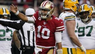 Jimmy Garoppolo en celebración con los 49ers