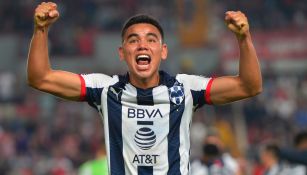 Carlos Rodríguez celebra un gol con Rayados