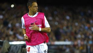 Javier Hernández previo a un partido con Sevilla