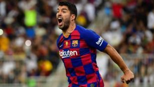 Luis Suárez festeja su gol en la SuperCopa 