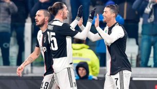 Cristiano Ronaldo  festeja su gol contra la Juventus 