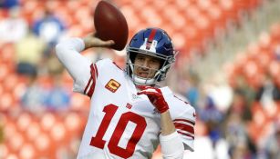 Eli Manning durante un partido con los Giants