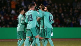 Jugadores del Real Madrid celebrando un gol