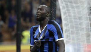 Romelu Lukaku celebrando una anotación con Inter de Milan