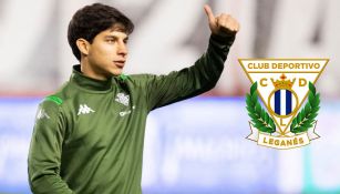 Diego Lainez durante una práctica del Betis