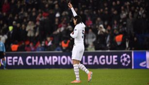 Edinson Cavani durante un partido del PSG