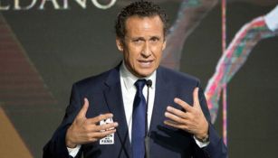 Jorge Valdano habla en un evento público