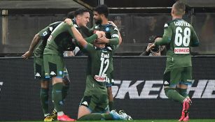 Jugadores del Napoli celebrando un gol ante la Sampdoria