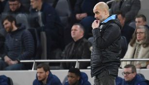 Pep Guardiola durante un partido del Manchester City