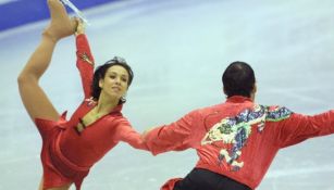 Sarah Abitbol en presentación de patinaje