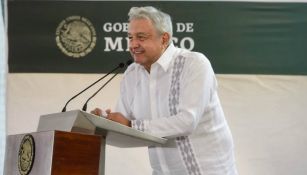 AMLO en un conferencia en Yucatán 