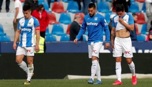 Jugadores del Leganés tras caer ante Levante