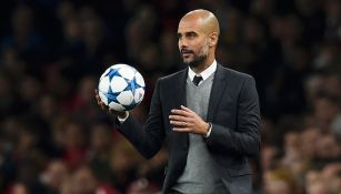 Pep Guardiola durante un partido de Champions del Manchester City