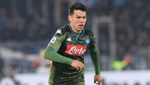 Lozano, en un partido del Napoli