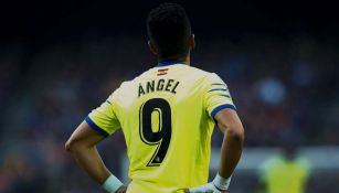 Ángel, delantero del Getafe ante Barcelona