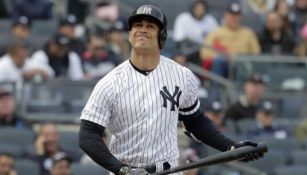 Giancarlo Stanton durante un juego de los Yankees