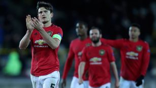 Jugadores del Manchester United, tras el empate