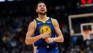 Klay Thompson durante un juego con Warriors 