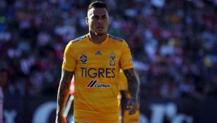 Edu Vargas, en un partido de Tigres