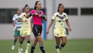 Lizzet García en un duelo de la Liga Femenil