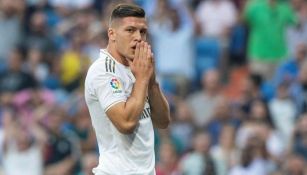 Luka Jovic durante un partido con el Real Madrid