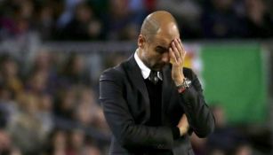 Pep Guardiola se lamenta durante un partido del City