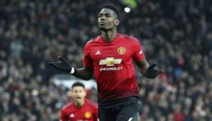 Paul Pogba en acción con Manchester United