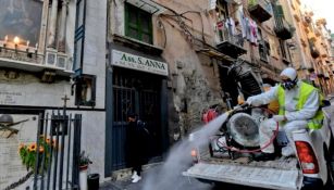 Italia mantiene sus calles desinfectadas 