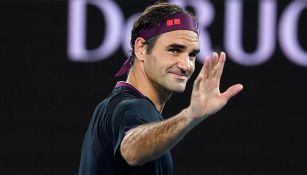 Roger Federer  en un partido del Abierto de Australia