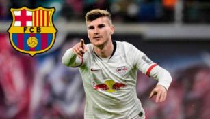 Timo Werner celebrando una anotación con Leipzig