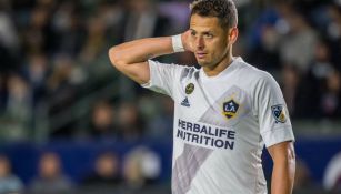 Chicharito Hernández durante un partido del Galaxy