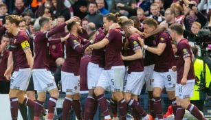 Jugadores del Hearts durante un partido