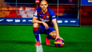 Braithwaite, en su presentación con el Barcelona