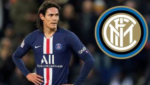 Edinson Cavani durante un duelo con el PSG