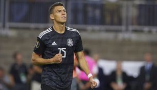 Héctor Moreno celebra un gol con el Tricolor 