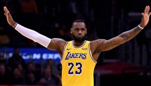 LeBron James, en un juego de los Lakers