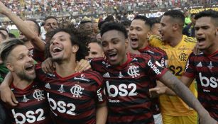 Jugadores del Flamengo celebran un campeonato