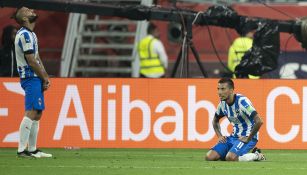 Jugadores de Rayados tras la derrota contra Liverpool