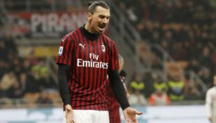 Zlatan Ibrahimovic durante un partido del Milan