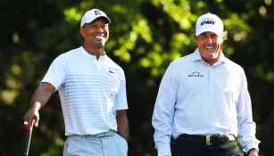 Tiger Woods y Phil MIckelson durante el Masters de Augusta