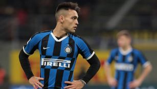 Lautaro Martínez durante un partido con Inter de Milan