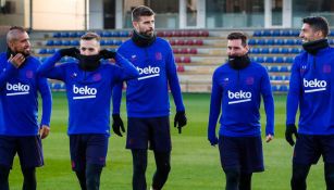 Jugadores del Barcelona en un entrenamiento