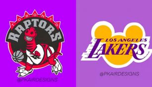 Los logos de Lakers y de Raptors 