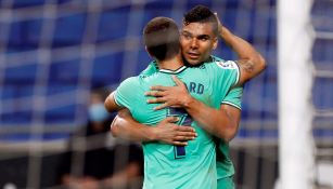 Casemiro festeja gol con Real Madrid 