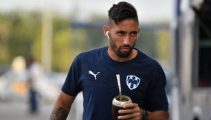 Jonathan Urretaviscaya previo a un partido con Rayados