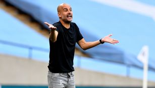 Pep Guardiola durante el duelo Manchester City-Arsenal 