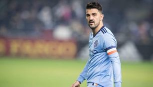 David Villa durante un duelo con el New York City