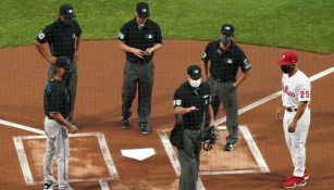 Jugadores de MLB antes de un partido