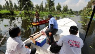 Trabajadores de la salud en Xochimilco, CDMX