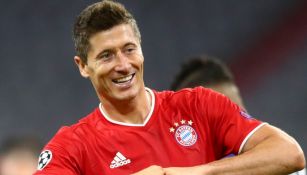 Lewandowski festeja un tanto contra Chelsea